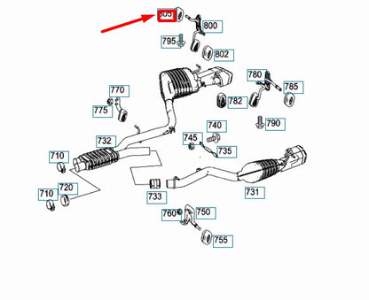 NEW MERCEDES-BENZ CLS C218 REAR EXHAUST PIPE SUSPENSION RING A2044920144