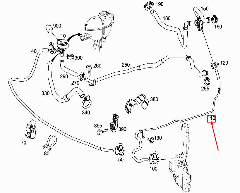 new mercedes-benz e coupe c207 heat exchanger hose a2078303500 original