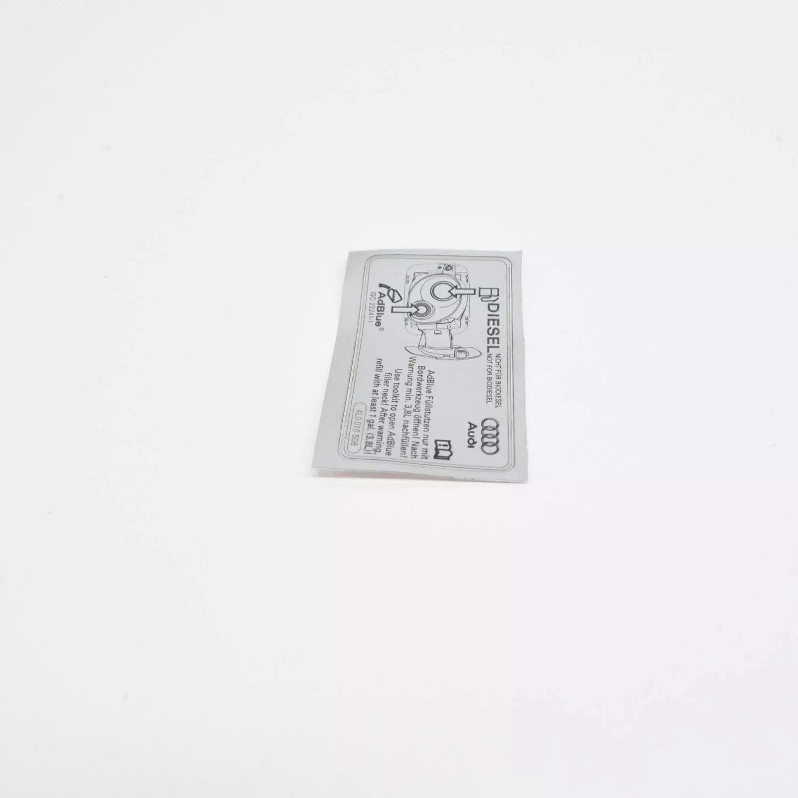 NEW AUDI Q5 8R ADBLUE WARNING STICKER 4L0010508 ORIGINAL