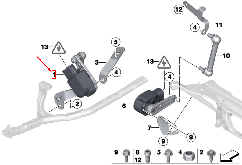 new mini countryman r60 front level sensor 2287955 37142287955 original