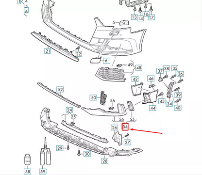 NEW AUDI RS3 SPORTBACK 8V FRONT RIGHT BUMPER SPOILER 8V5807718T94 ORIGINAL