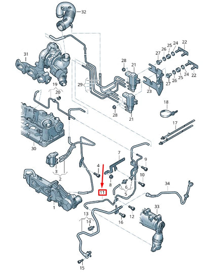 NEW VW POLO 6R EXHAUST VACUUM SYSTEM HOSE 04B131605 ORIGINAL
