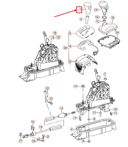 NEW AUDI A3 8P AUTOMATIC TRANSMISSION GEARSTICK GRIP LHD 8P1713141CSKH ORIGINAL