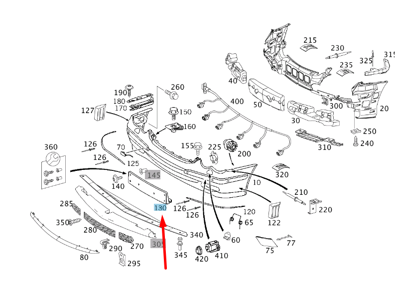 new mercedes-benz clk c209 front license plate bracket a2098850981 original