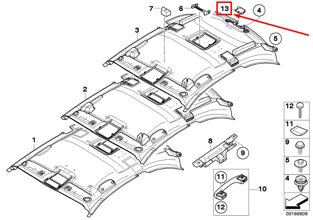 NEW BMW 1 COUPE E82 REAR HEADLINING COVERING 8046491 51448046491 ORIGINAL