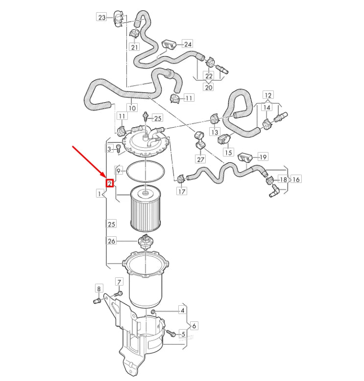 NEW VW TOUAREG CR FUEL FILTER ELEMENT WITH GASKET 4M0127434G
