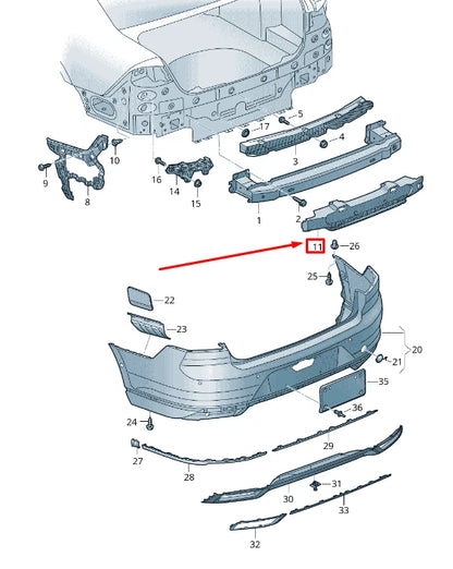 NEW VW PASSAT B8 3G REAR BUMPER FOAM FILLER PIECE 3G5807251C
