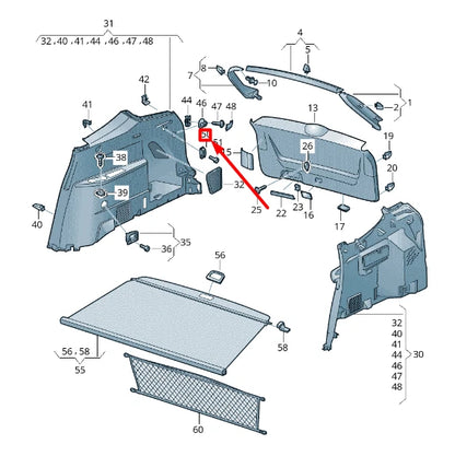 NEW VW ARTEON 3H7 LUGGAGE COMPARTMENT TRIM TIE-DOWN HOOK 3V9867615ZA2