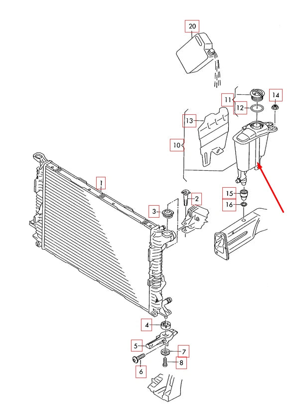 NEW AUDI S4 B8 EXPANSION COOLANT TANK 8K0121405S 3.0 PETROL