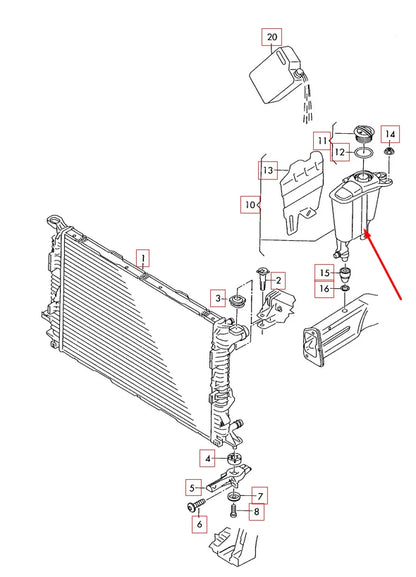 NEW AUDI S4 B8 EXPANSION COOLANT TANK 8K0121405S 3.0 PETROL