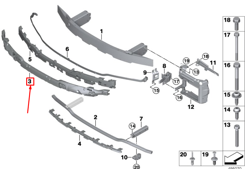 new bmw 3 g20 front bumper shock absorber 51118072767 original