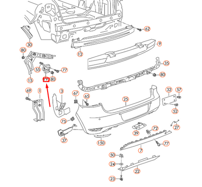 NEW VOLKSWAGEN GOLF MK6 REAR BUMPER RIGHT GUIDE PROFILE 5K6807394A ORIGINAL