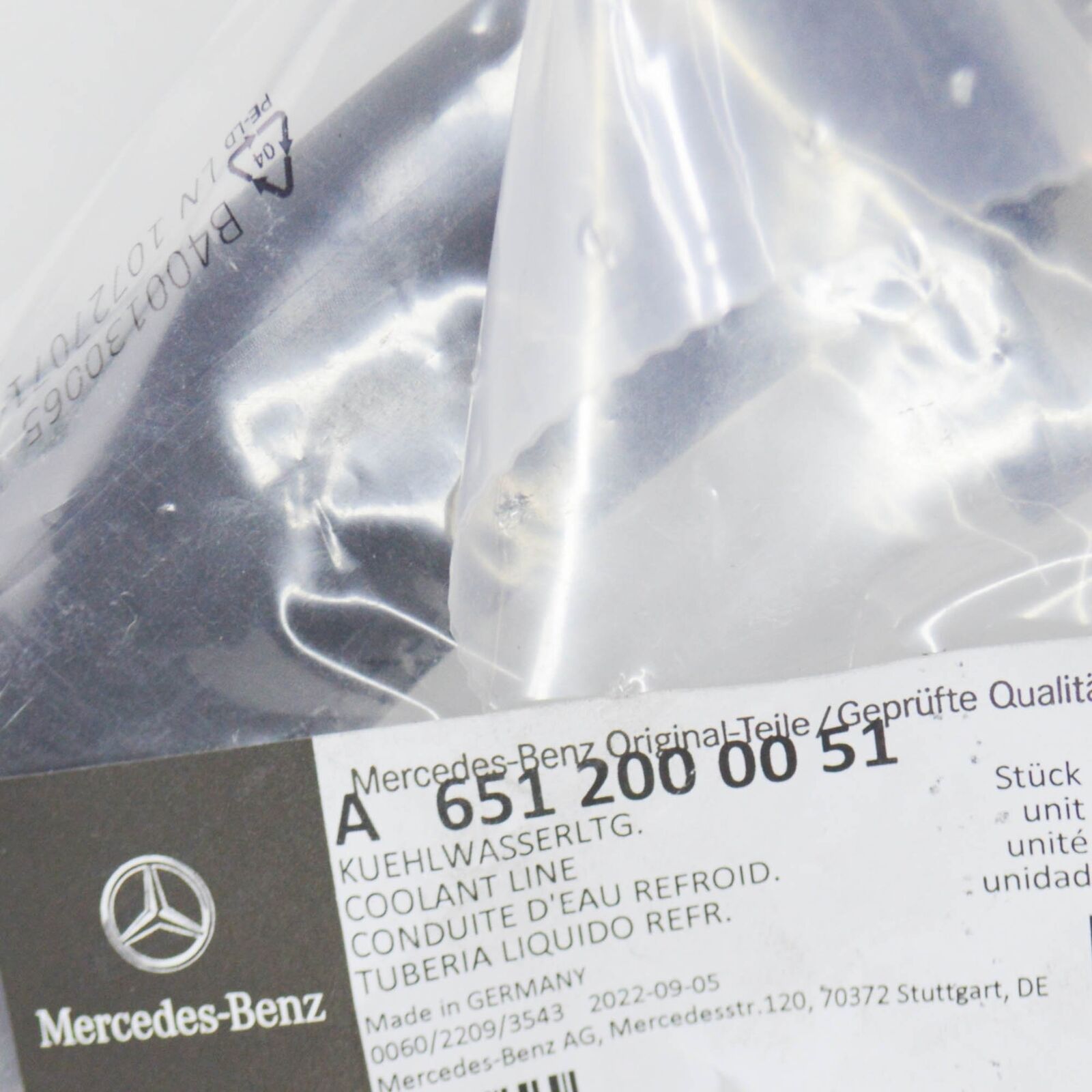 NEW MERCEDES-BENZ VITO W639 WATER PUMP COOLANT LINE A6512000051 ORIGINAL