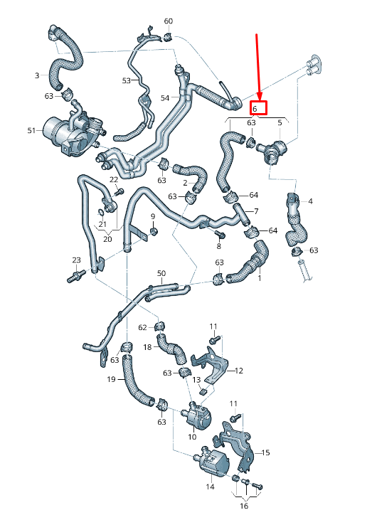 NEW VW SHARAN 7N COOLANT HOSE WITH QUICK RELEASE COUPLING 7N0122073BQ ORIGINAL