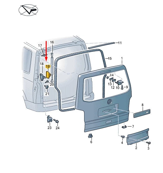 NEW VW TRANSPORTER VI T6 REAR LEFT STRUT BRACKET COVER CAP 7E08272799B9