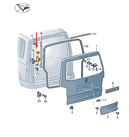 NEW VW TRANSPORTER VI T6 REAR LEFT STRUT BRACKET COVER CAP 7E08272799B9