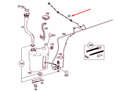 NEW MERCEDES-BENZ VITO W447 WINDSHIELD WIPER SYSTEM HOSE A4478600492 ORIGINAL