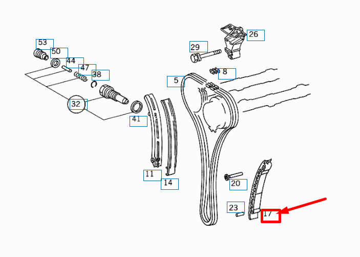 NEW MERCEDES-BENZ SPRINTER W903 LEFT TIMING CHAIN GUIDE RAIL A1110521016