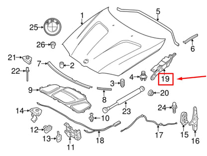 NEW BMW X3 F25 FRONT LEFT BONNEY HINGE 41617262875 2016 ORIGINAL