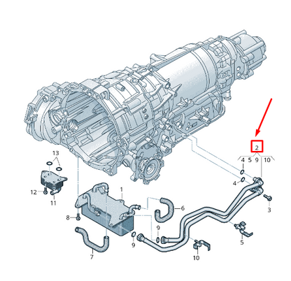 new vw touareg cr oil pressure line for gearbox oil cooling 4m0317801k original