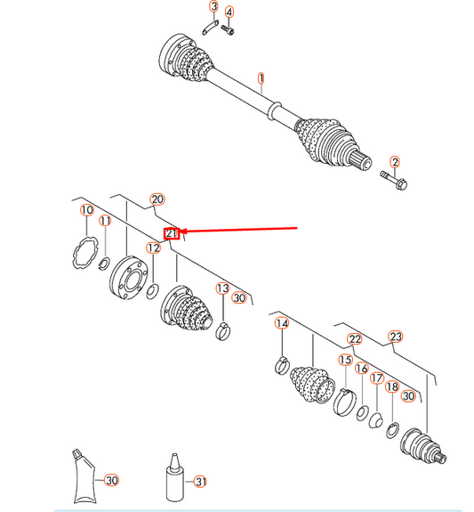 new vw beetle a5 front inner cv joint protective boot kit 3c0498201 original