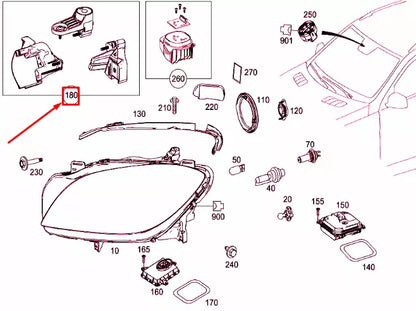 NEW MB GLE W166 RIGHT HEADLIGHT BRACKET REPAIR KIT A1668200414 ORIGINAL