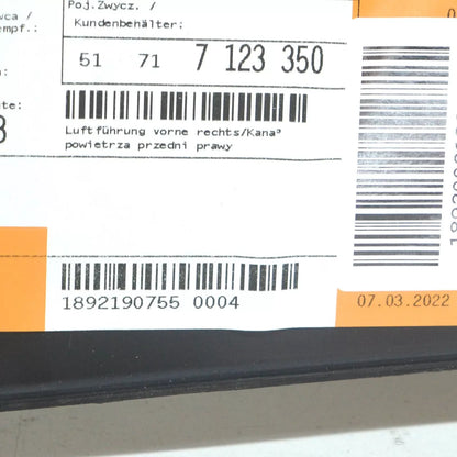 NEW BMW X5 E53 RADIATOR RIGHT AIR DUCT 51717123350 7123350 ORIGINAL