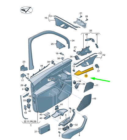 new audi a4 b9 front left door panel trim insert 8w0867409aa1lq original