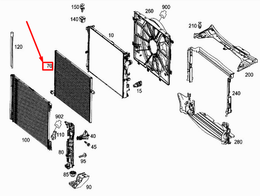 new mercedes-benz c w205 engine low temperature radiator a0995001903 original