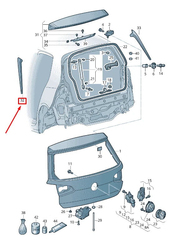 NEW VW GOLF VII 5G MK7 REAR LEFT TRUNK LID SPOILER 5G6805945D041 ORIGINAL