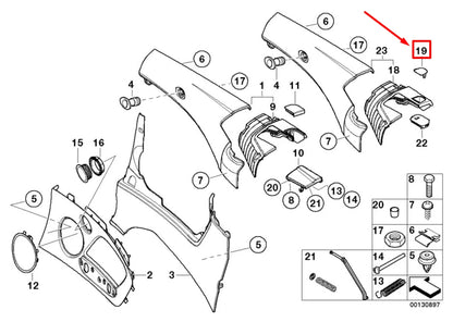 NEW BMW 3 CABRIO E46 REAR LEFT UPPER TRIM PANEL 51437147731 7147731 ORIGINAL