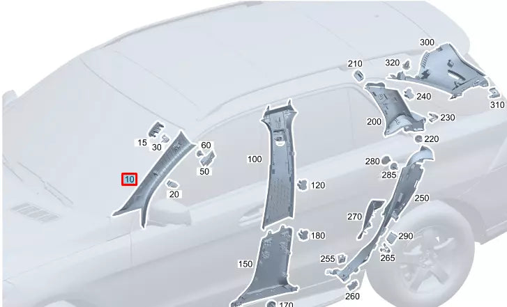 NEW MERCEDES-BENZ EQC RIGHT A-PILLAR TRIM A29369042009F93 ORIGINAL