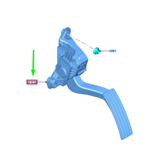 new ford ranger t6 mk1 accelerator pedal assy lhd 5238004 ab39-9f836-ac original