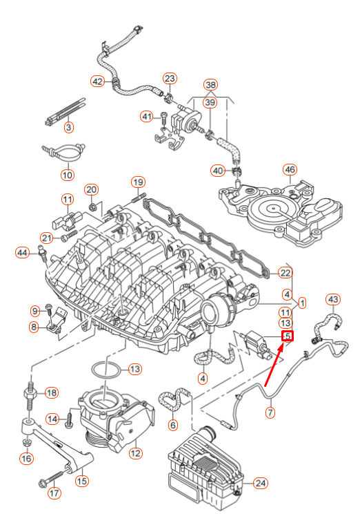 NEW AUDI A3 8V INTAKE SYSTEM SOLENOID VALVE 06H906283J ORIGINAL