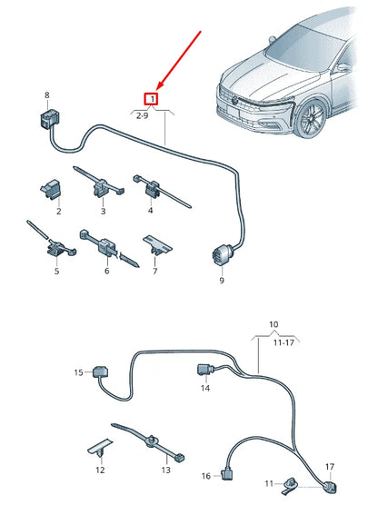 NEW VOLKSWAGEN PASSAT B8 CRUISE CONTROL ADAPTER CABLE LOOM 5C0971277A ORIGINAL