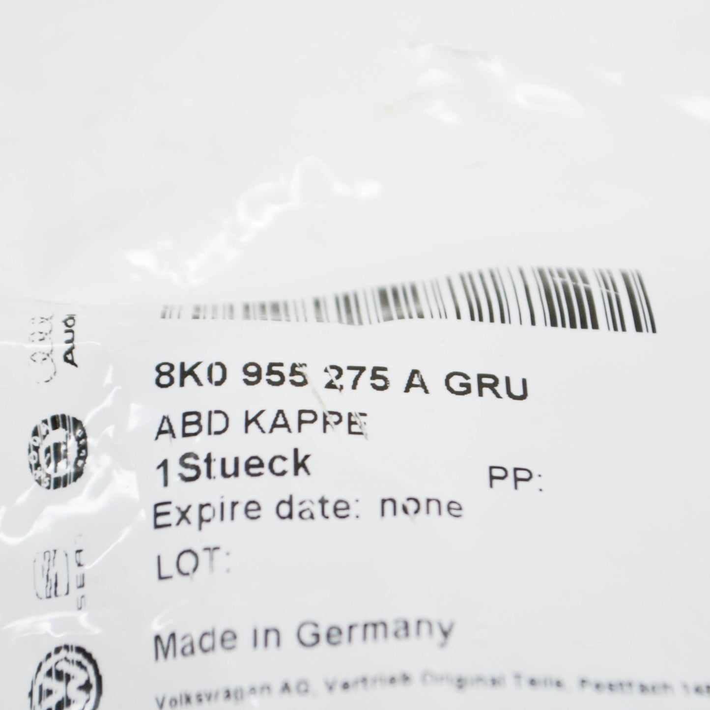 NEW AUDI A4 B8 LEFT HEADLIGHT WASHER COVER 8K0955275AGRU 2010 ORIGINAL