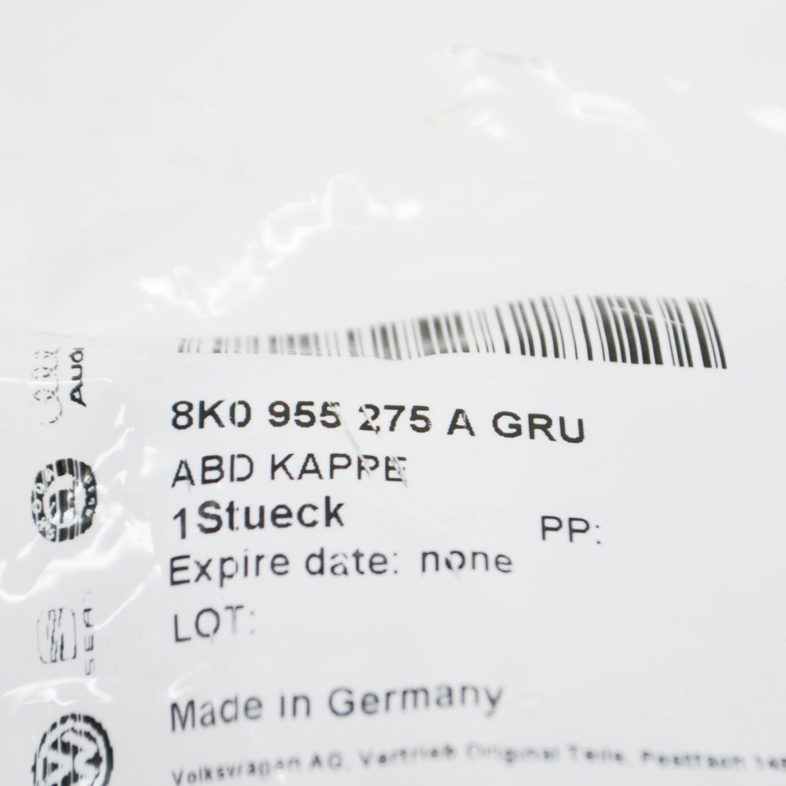 NEW AUDI A4 B8 LEFT HEADLIGHT WASHER COVER 8K0955275AGRU 2010 ORIGINAL