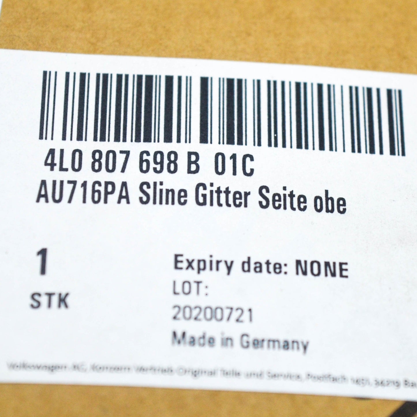 NEW AUDI Q7 4L FRONT BUMPER RIGHT LOWER GRILLE 4L0807698B01C S-LINE 2012