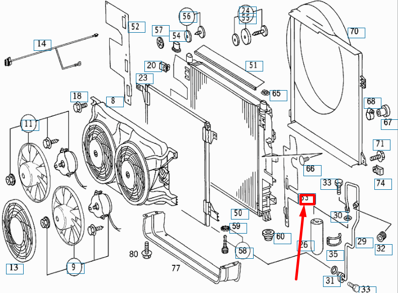 NEW MERCEDES-BENZ ML W163 RADIATOR LEFT AIR BAFFLE A1635050330 ORIGINAL