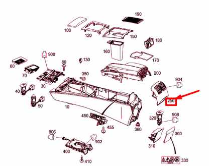 NEW MERCEDES-BENZ C W204 REAR CENTER AIR NOZZLE A20483009548N84 ORIGINAL