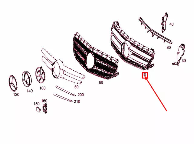 NEW MERCEDES-BENZ B W246 FRONT RADIATOR GRILLE A24688010839982 ORIGINAL