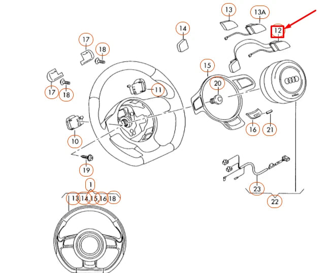 NEW AUDI A3 8P STEERING WHEEL MULTIFUNCTION BUTTONS 8J09515275PR ORIGINAL