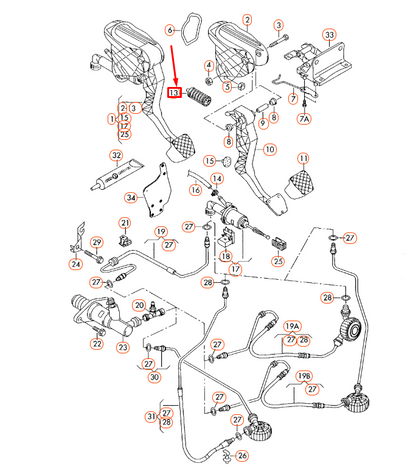 NEW VOLKSWAGEN BEETLE A5 CLUTCH PEDAL OVER-CENTRE SPRING 1K0721403 ORIGINAL