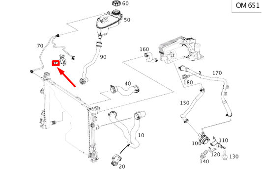 new mercedes-benz cla c117 breather line spacer a0019952475 original