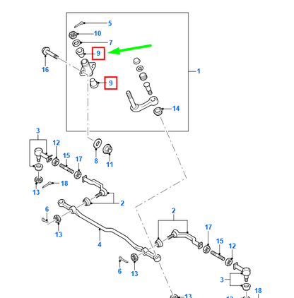 new ford ranger mk2 steering linkage arm and pivot shaft bush 3669886 original