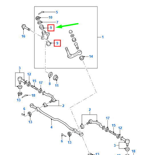 new ford ranger mk2 steering linkage arm and pivot shaft bush 3669886 original