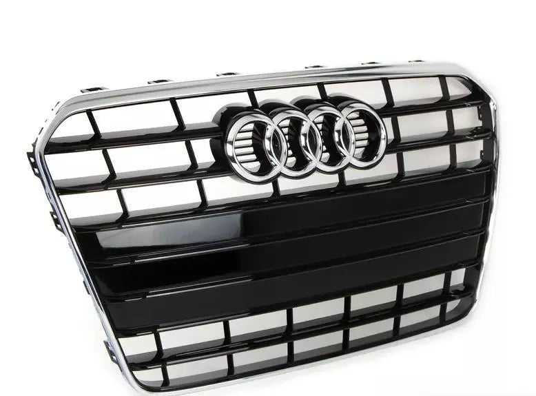 NEW AUDI A5 B8 FRONT CENTER GLOSSY BLACK/CHROME GRILLE 8T0853651KT94