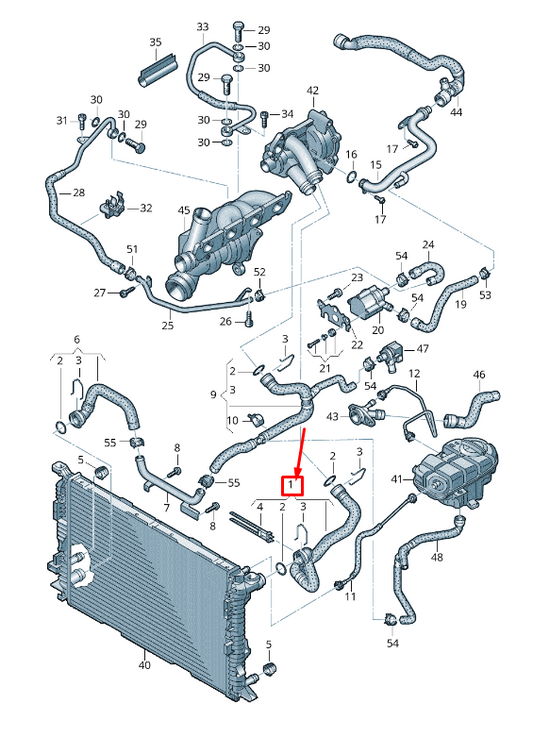 new audi a8 4h coolant hose with quick release coupling 4h0121101ag original