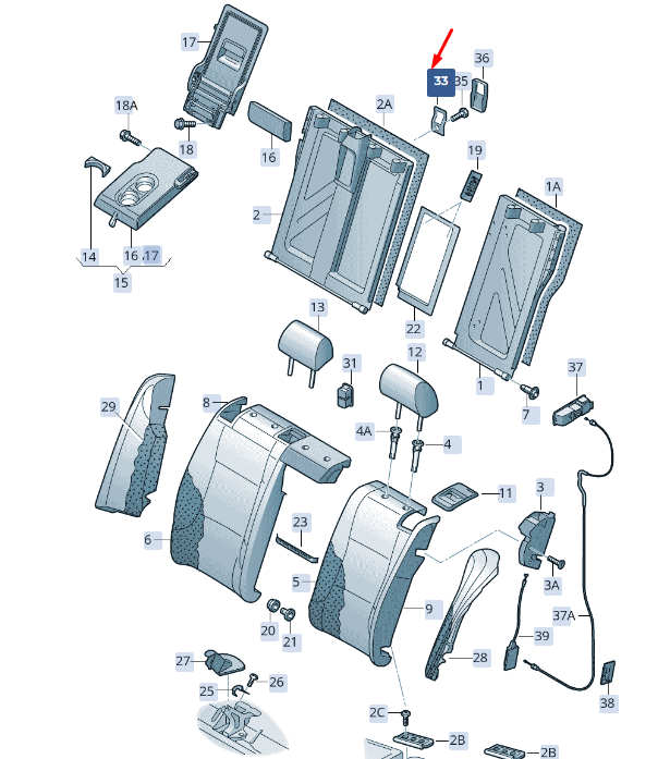 new skoda superb mk3 rear child seat attachment holder 8v0887269 original
