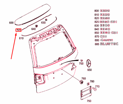 new mercedes-benz e s212 rear panel door front spoiler seal a2127930198 original